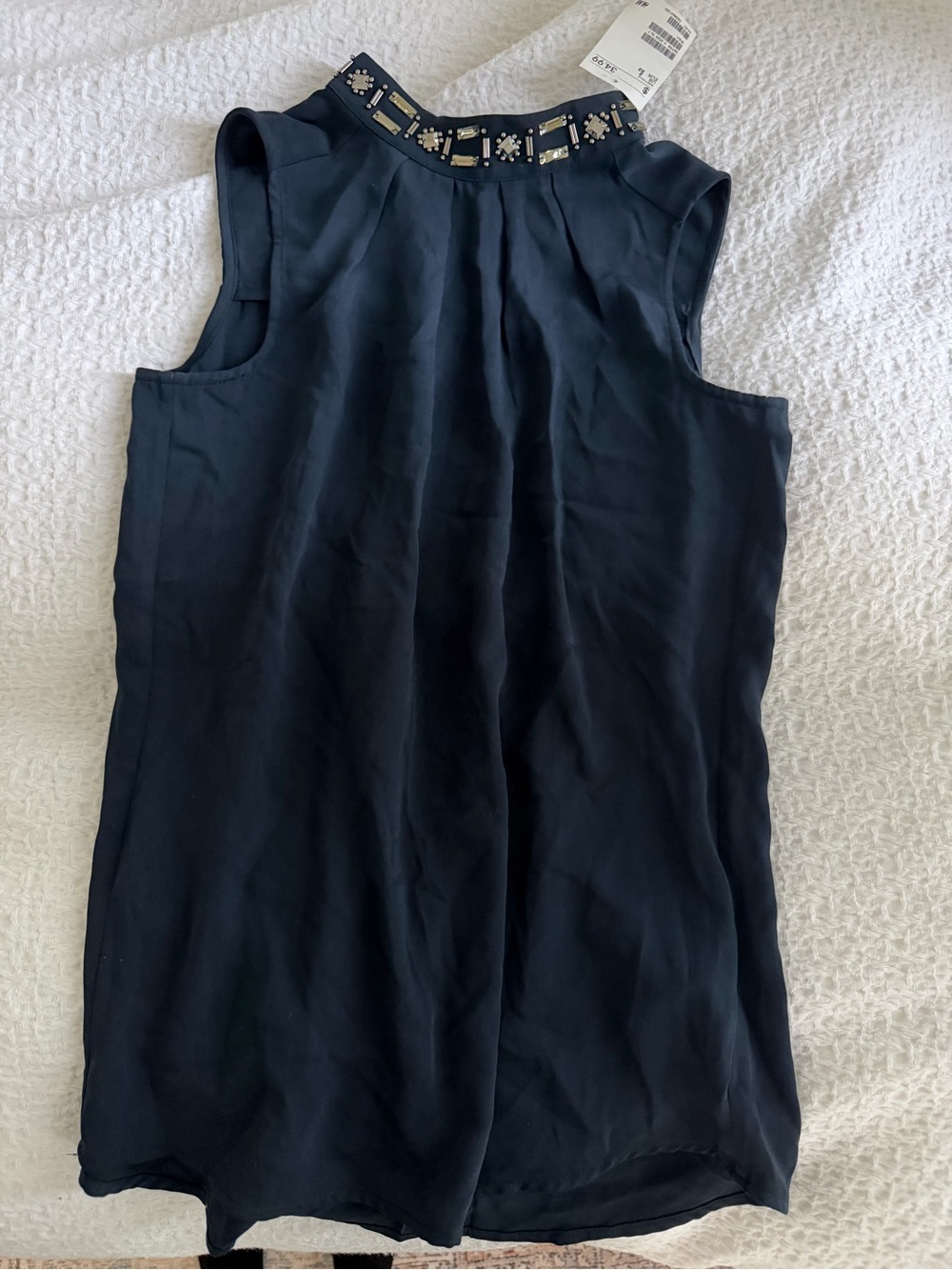 BWT H&M Navy Sleeveless Embellished Neck Camisole